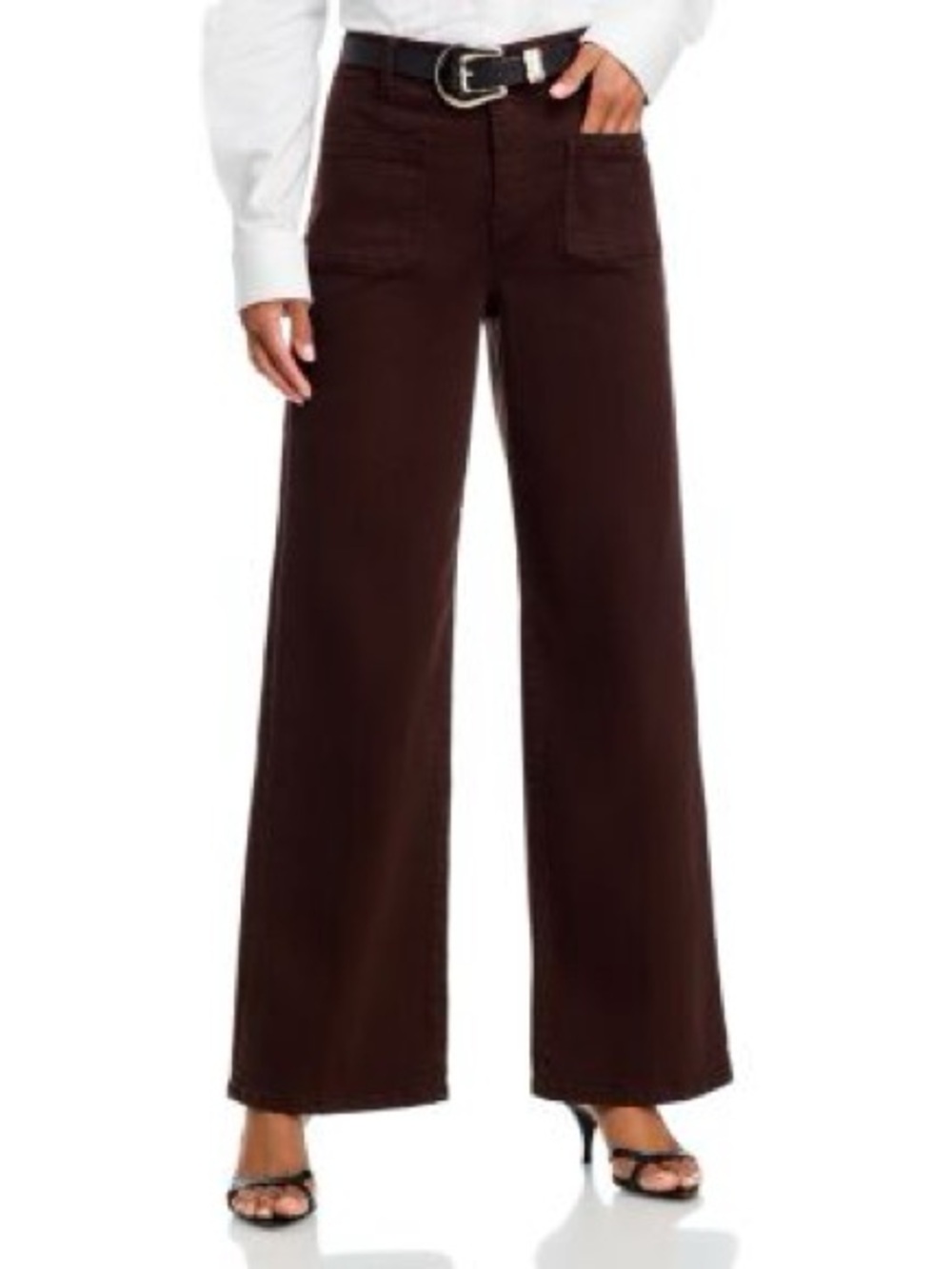 Frame Denim Le Slim Palazzo Wide Leg Jeans in Dark Brown (Espresso) 31